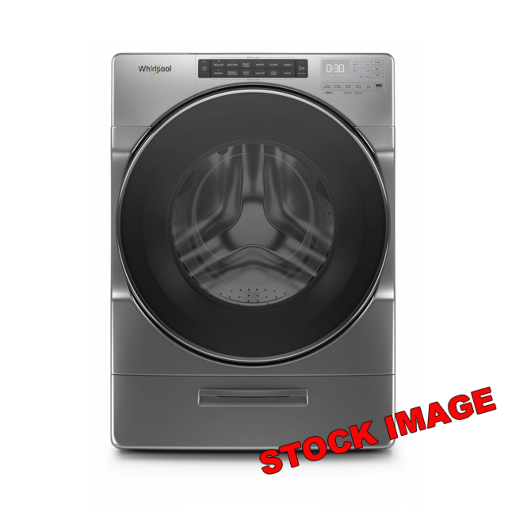 Whirlpool 5.0 cu ft Front-Load Washer w LOAD&GO XL Dispenser CHROME SHADOW Pre-Owned