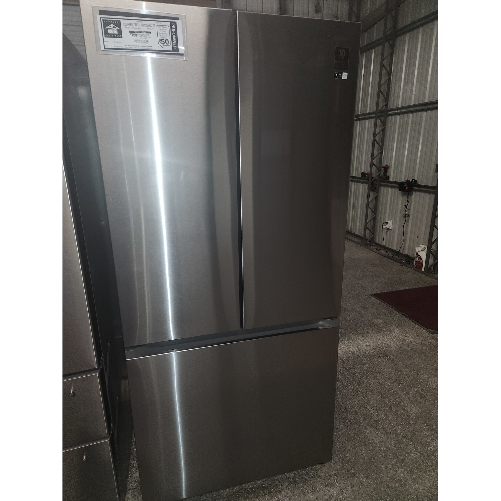 Samsung 17.5 cu ft French Door Smart Fridge Stainless Counter Depth Pre-Owned