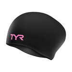 TYR TYR ADULT LONG HAIR SILICONE WRINKLE-FREE SWIM CAP - LIMITED EDITION TYR PINK