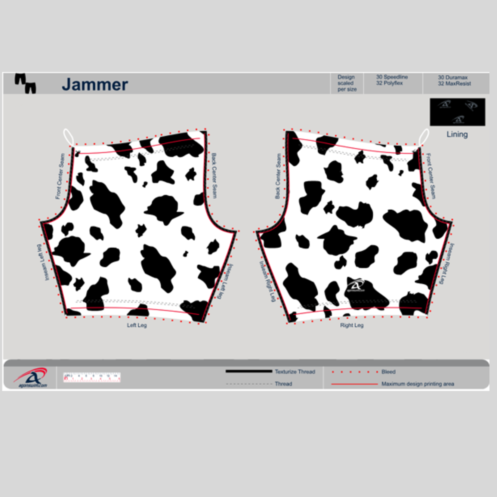 AGON SWIMWEAR MENS LILY FLAGG COWS - MAXRESIST JAMMER