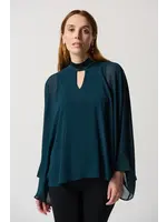 Joseph Ribkoff Chiffon Poncho Top With Mock Neck Collar