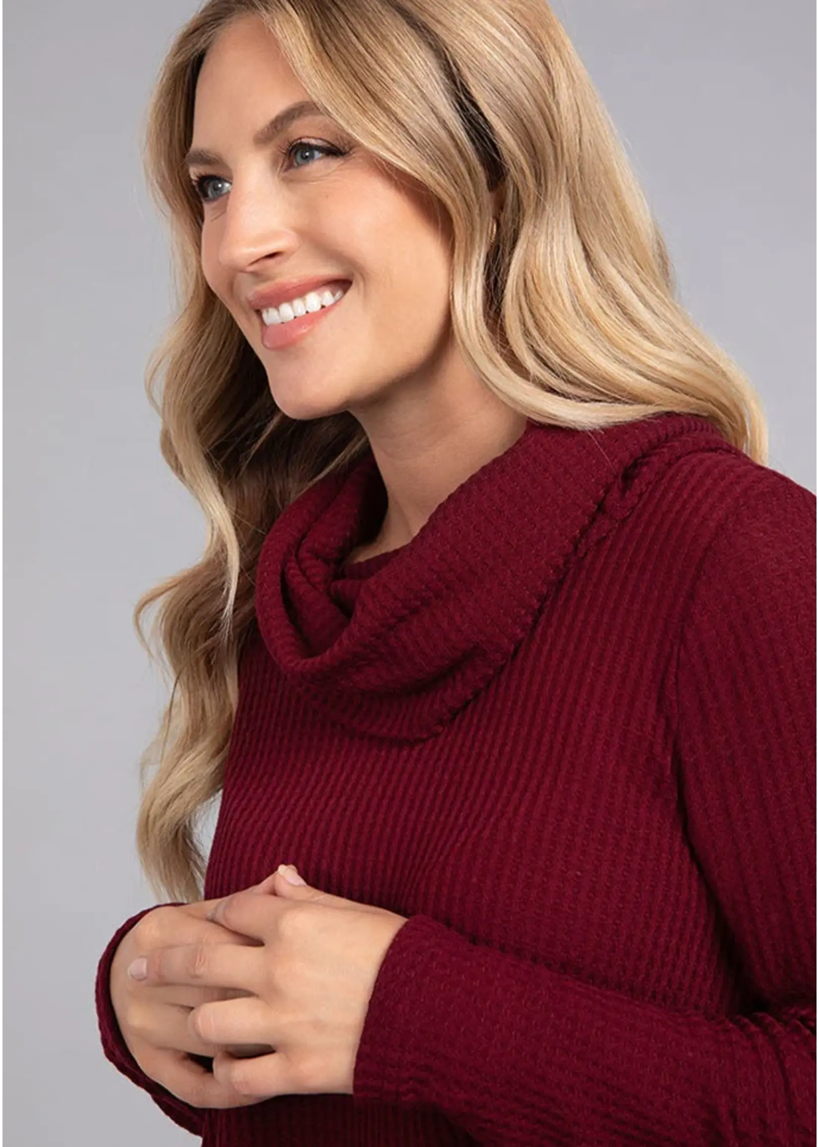 Sympli K7317W-3 ANGLED COWL NECK SWEATER