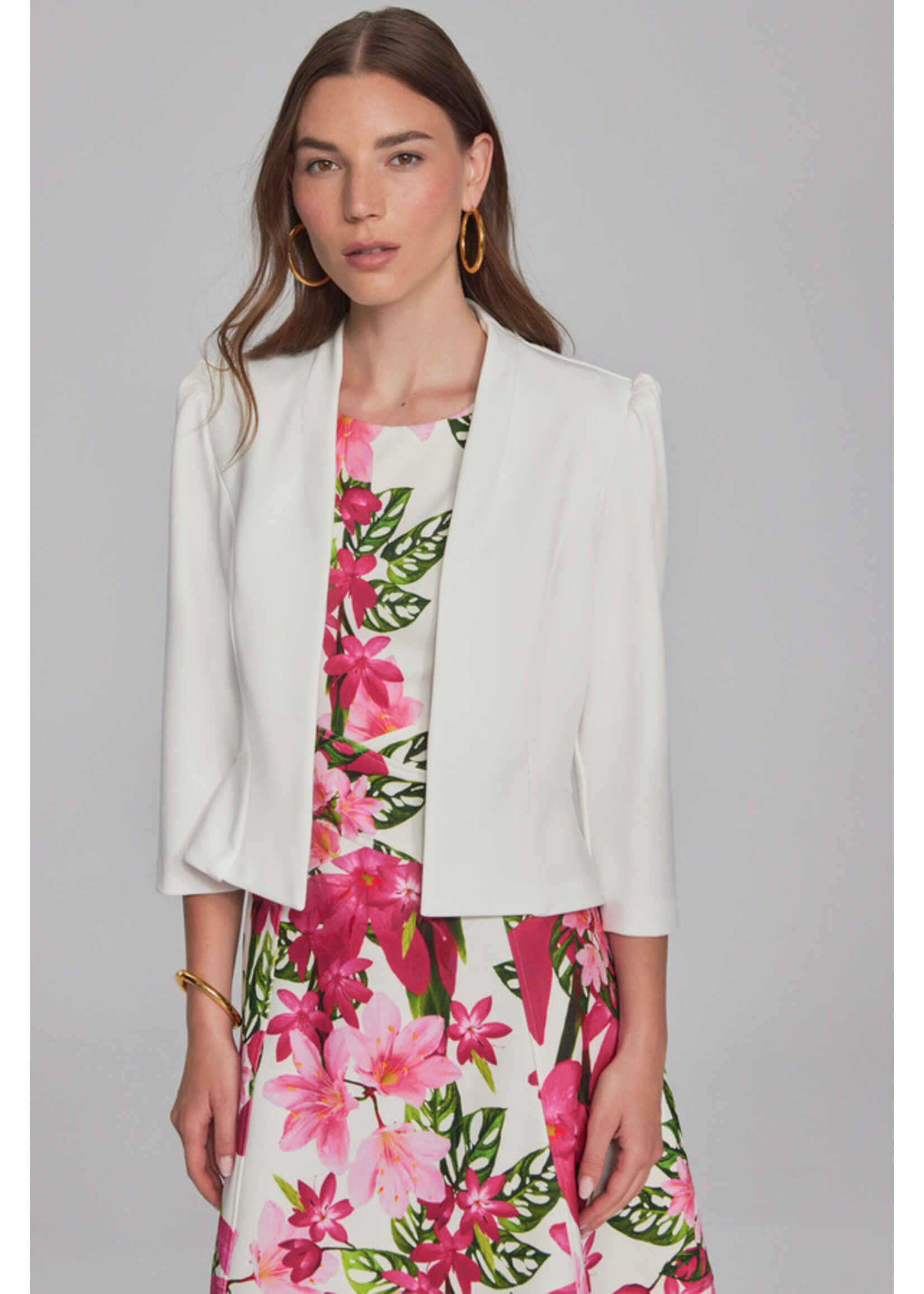 Joseph Ribkoff Puff Shoulder Cropped Jacket Style 241788