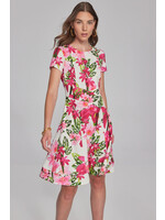 Joseph Ribkoff Floral Print Ruffled Hem Dress Style 241789