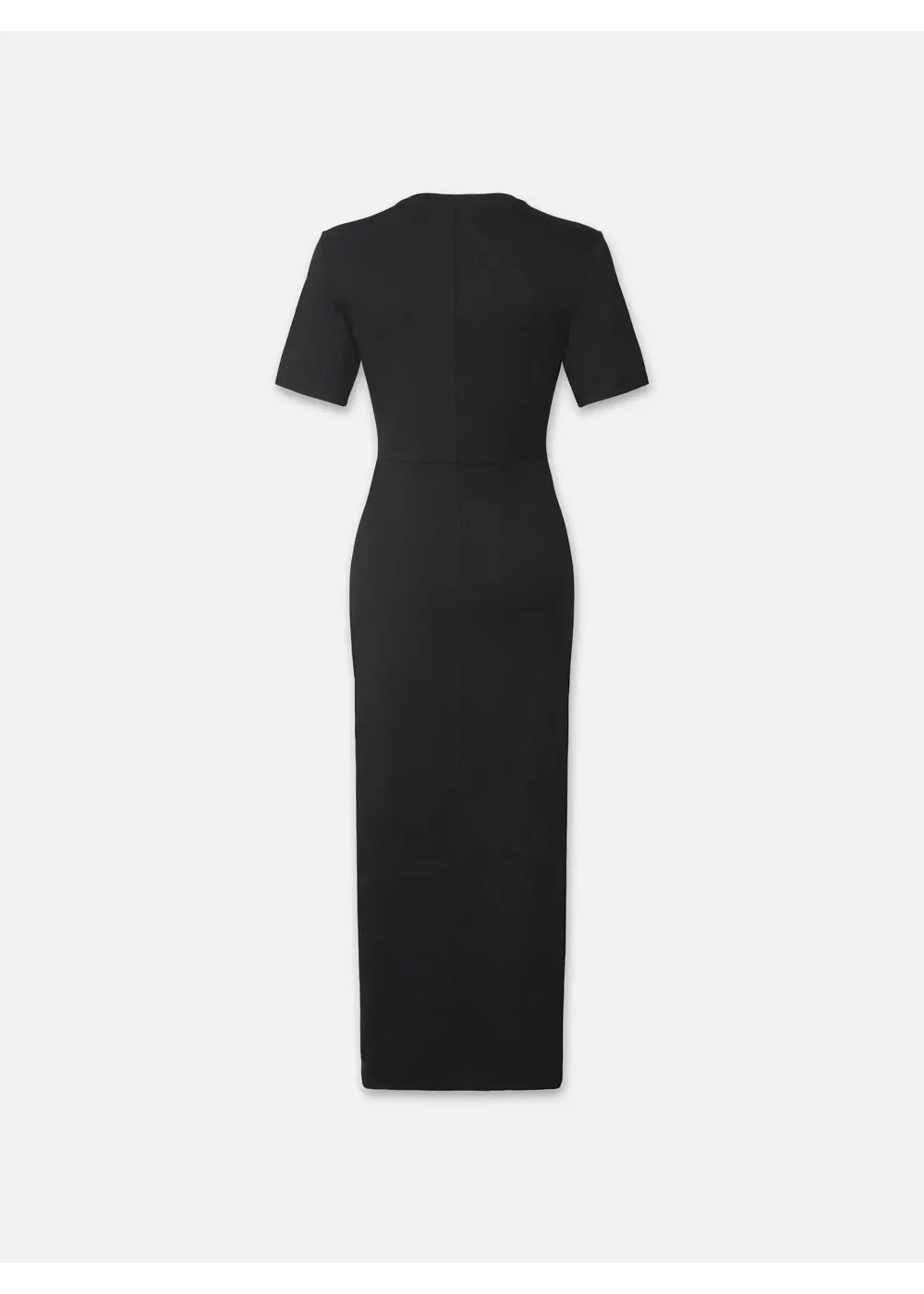 Frame Ruched Front Tie Dress in Black