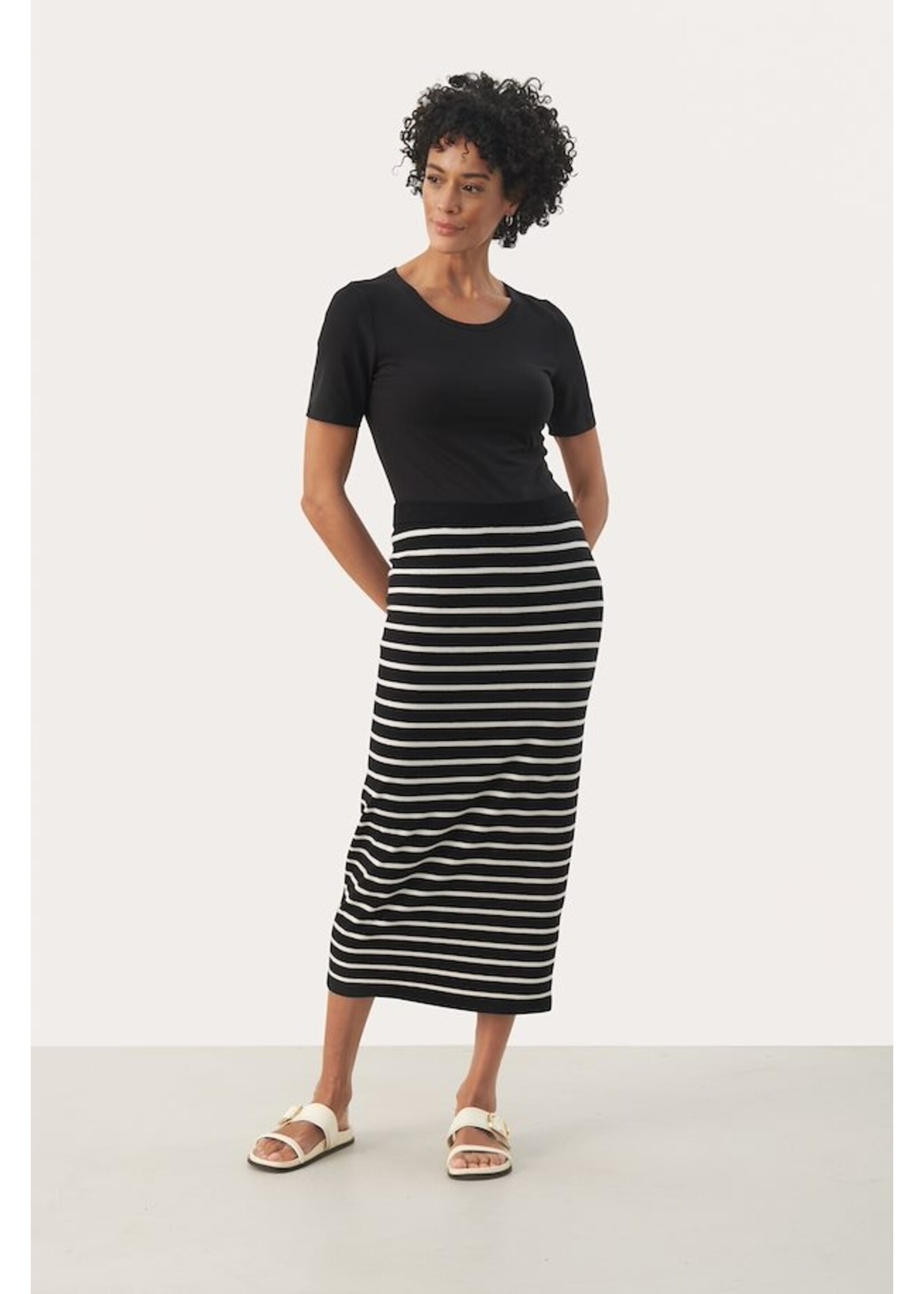 Part Two Black Stripe Skirt 30308442