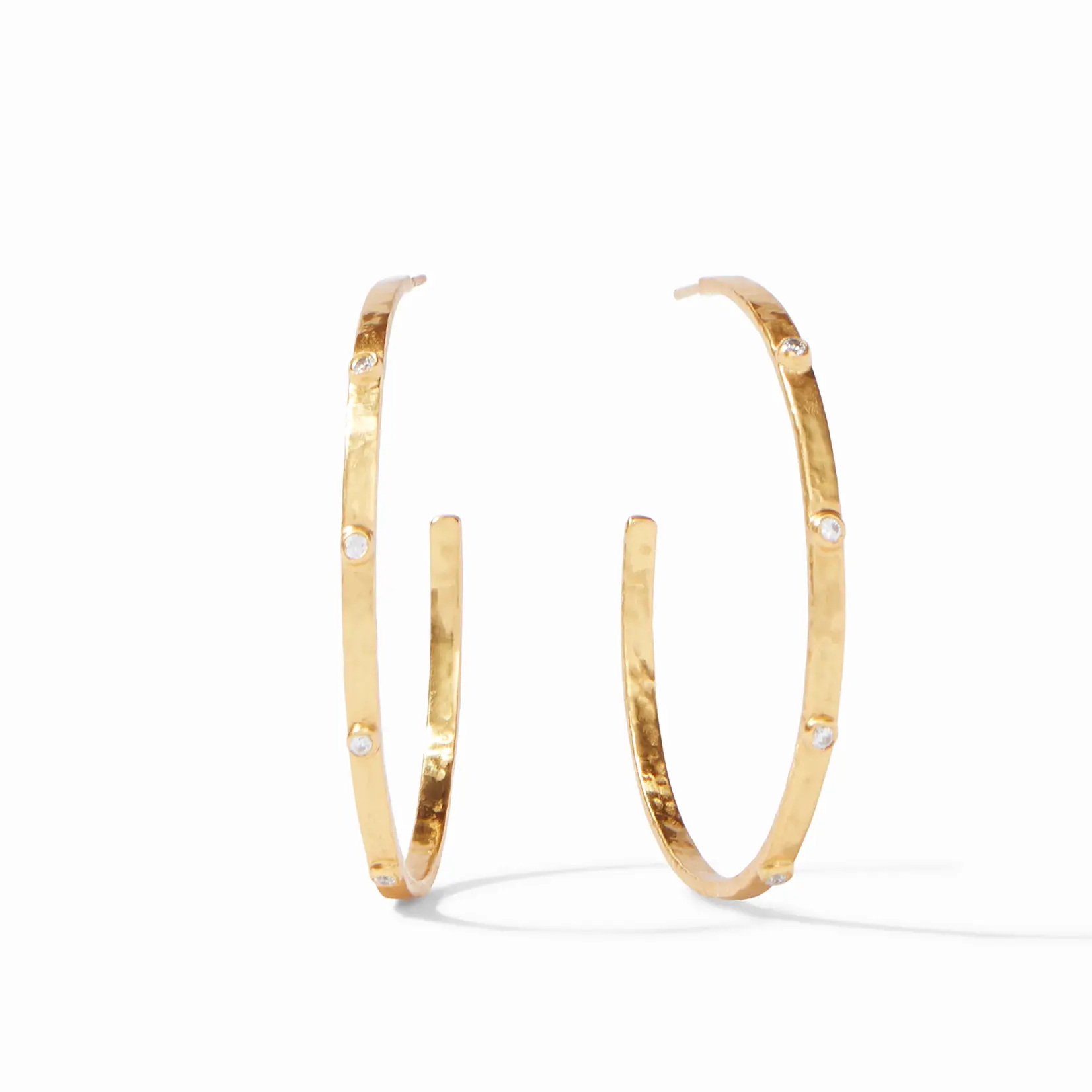 Crescent Stone Hoop-Cubic Zirconia-XL