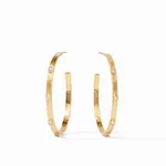 Crescent Stone Hoop-Cubic Zirconia-L
