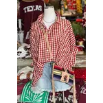 Plaid Print Button Up Oversize Blouse Shirt