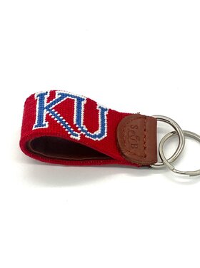 Smathers & Branson KU Needlepoint Key Fob
