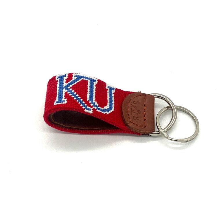 Smathers & Branson KU Needlepoint Key Fob