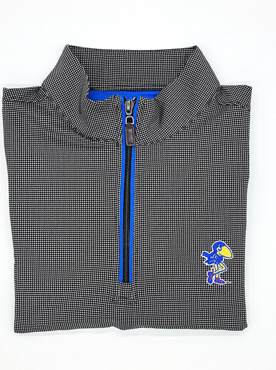 Evans Pay Heed Minicheck Contrast Zip Pullover - Weavers Evans Pay Heed Minicheck Contrast Zip Pullover - Weavers