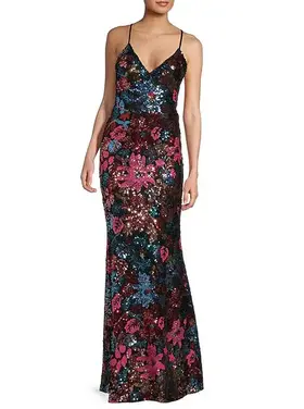 Floral Sequin Gown CVN19438 - Weavers Lawrence Floral Sequin Gown CVN19438 - Weavers Lawrence