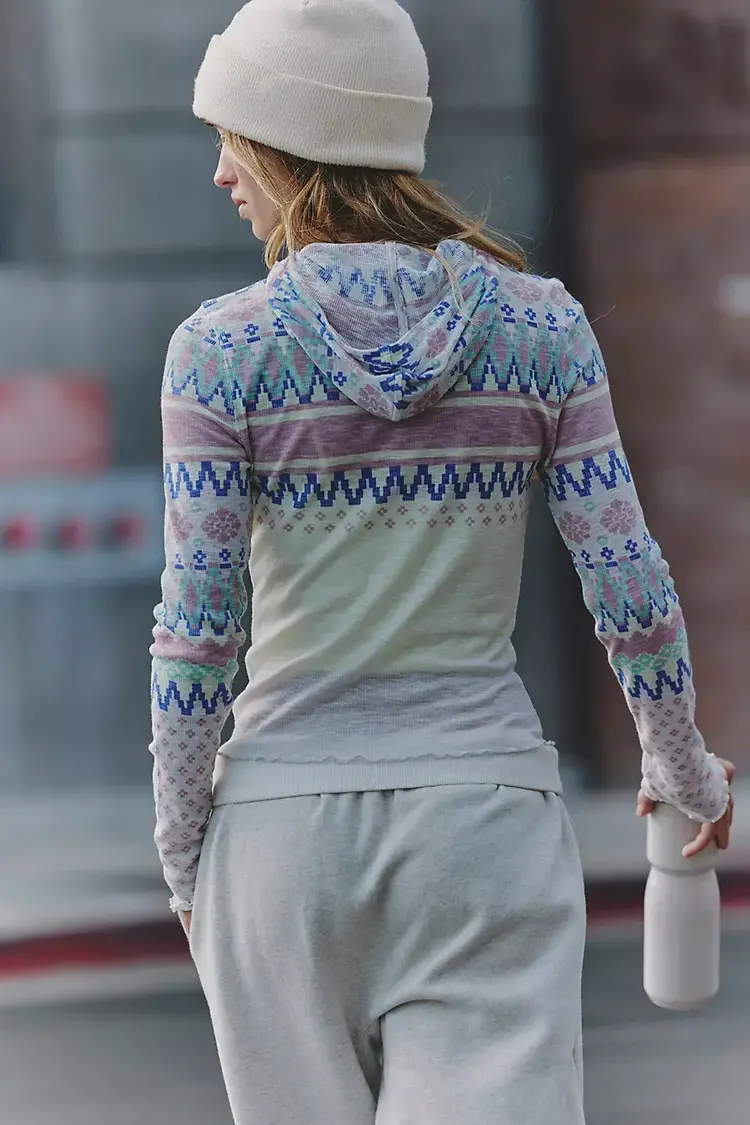 FP Movement Printed Breathe Easy LS Hoodie Tee