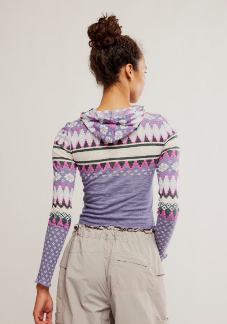 FP Movement Printed Breathe Easy LS Hoodie Tee