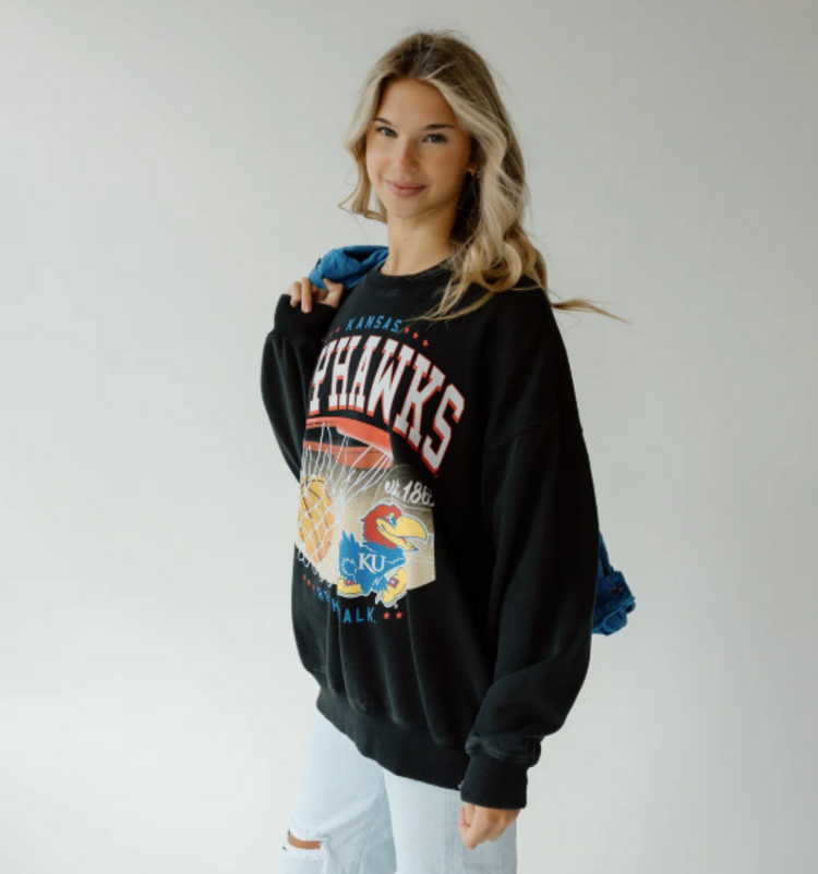 Kansas Malone Basketball Fleece Crewneck