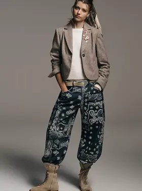 We The Free Good Luck Printed Barrel Jean