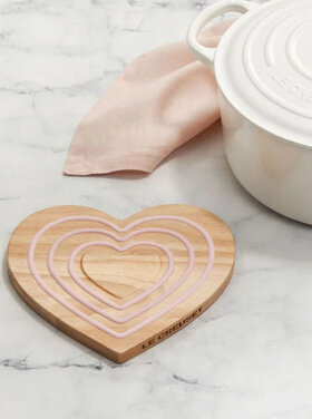 Le Creuset Wooden Pink Magnetic Heart Trivet