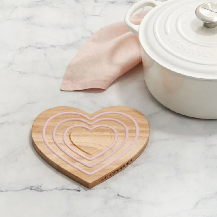 Le Creuset Wooden Pink Magnetic Heart Trivet