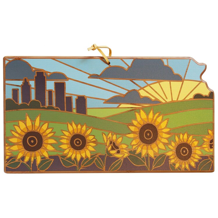 Totally Bamboo Kansas Sunflower Serving Board