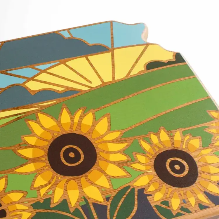 Totally Bamboo Kansas Sunflower Serving Board