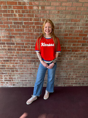 Stripe Hem SS Kansas Sweater