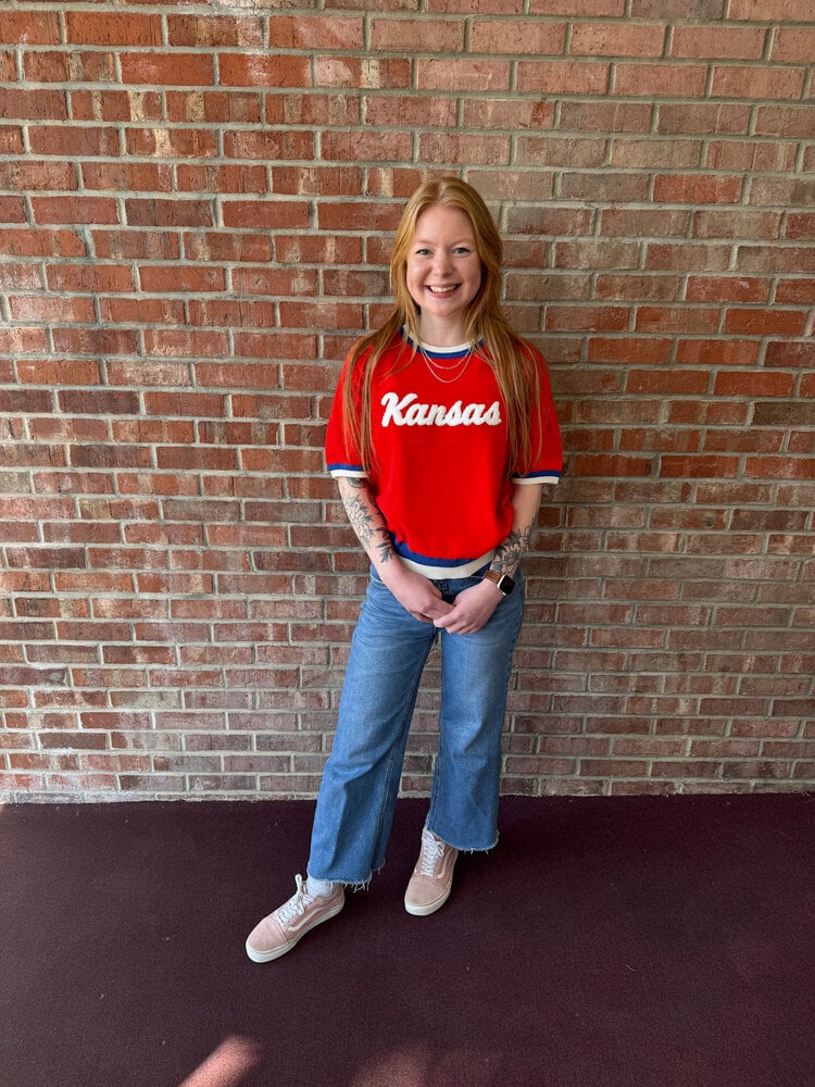 Stripe Hem SS Kansas Sweater