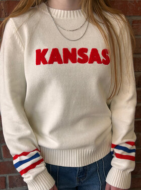 3 Stripe Chenille Kansas Crewneck Sweater