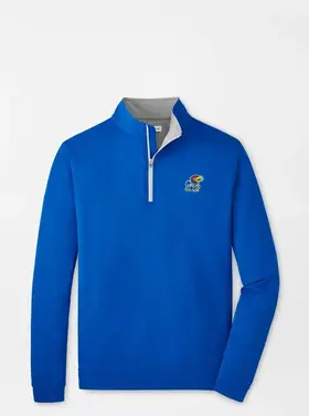 Peter Millar KU Jayhawk Perth Stretch Loop Terry 1/4 Zip