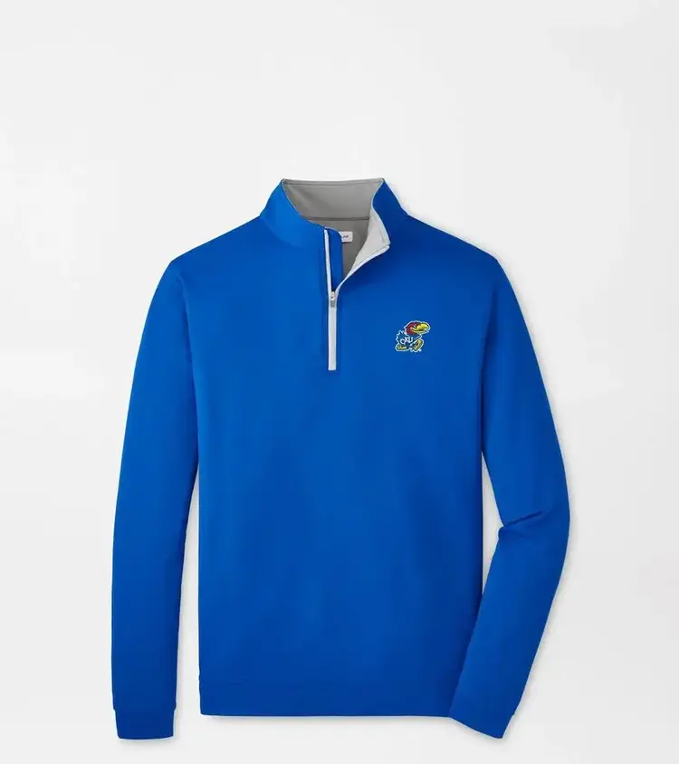 Peter Millar KU Jayhawk Perth Stretch Loop Terry 1/4 Zip