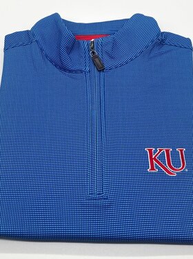 Horn Legend Sayers KU Logo Check Quarter Zip