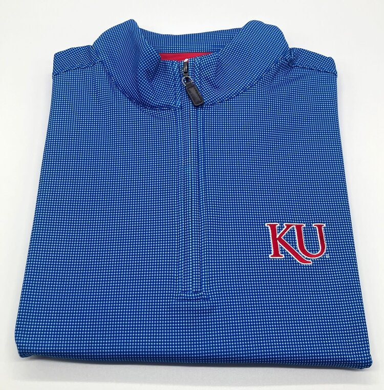 Horn Legend Sayers KU Logo Check Quarter Zip