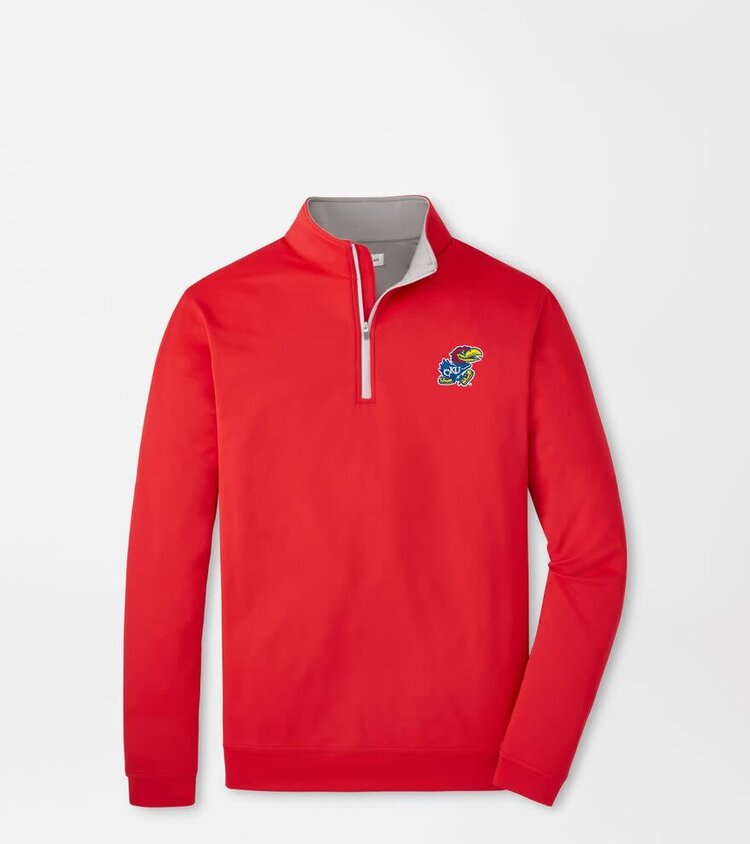 Peter Millar KU Jayhawk Perth Stretch Loop Terry 1/4 Zip
