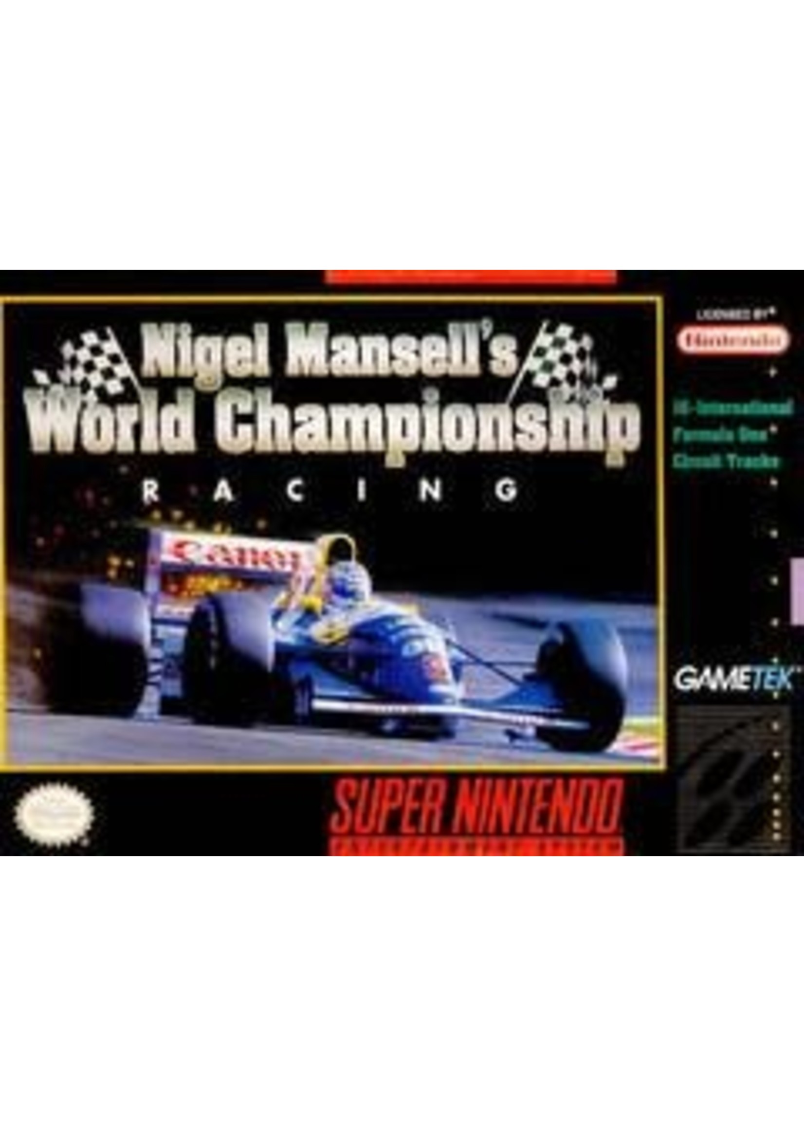 Nigel Mansell's World Championship Racing Super Nintendo CART ONLY