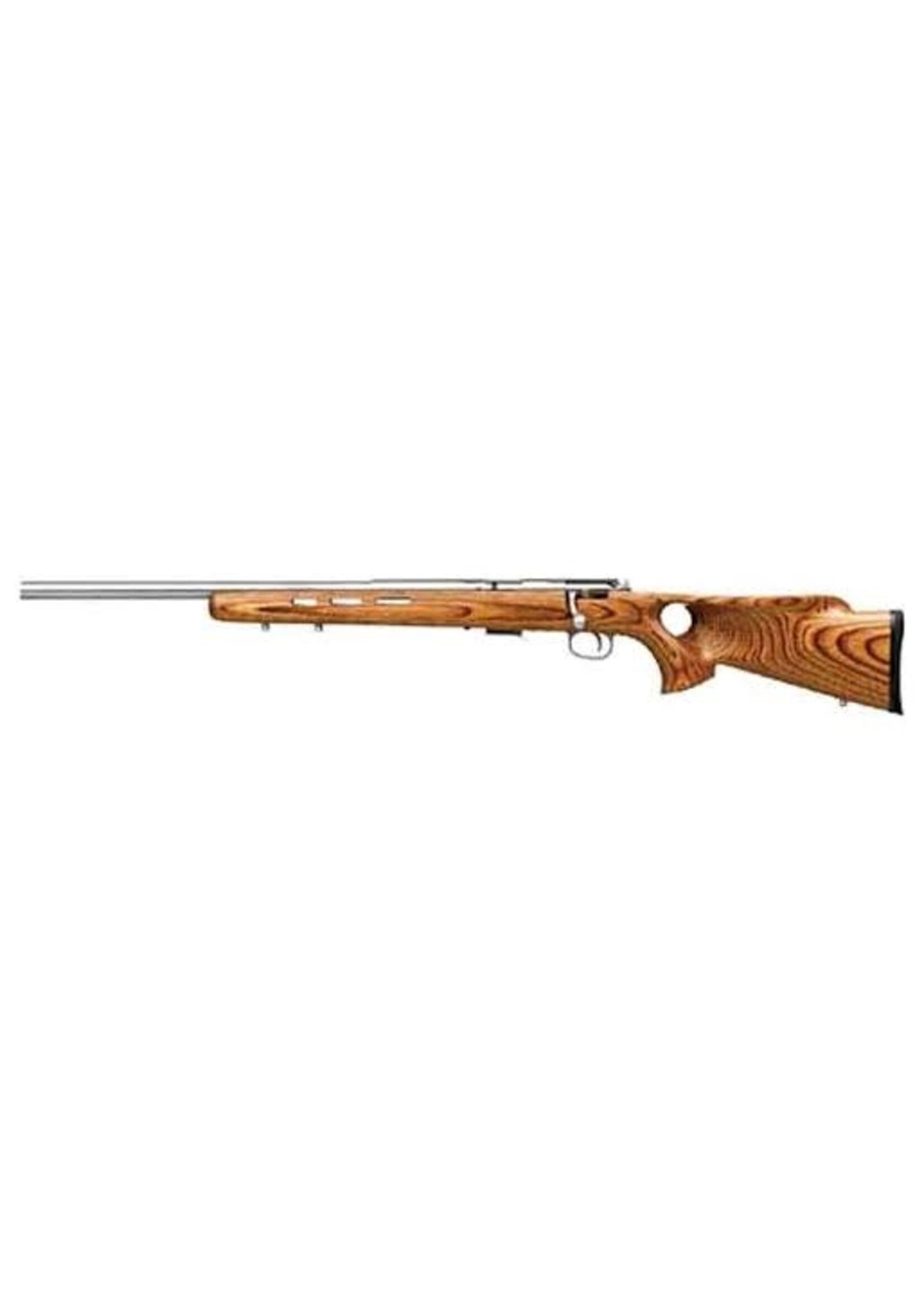 SAVAGE Savage 93R17 BTVLSS Left Hand 17HMR Stainless Heavy Barrel Brown Laminate Thumbhole Stock Bolt Action #96210