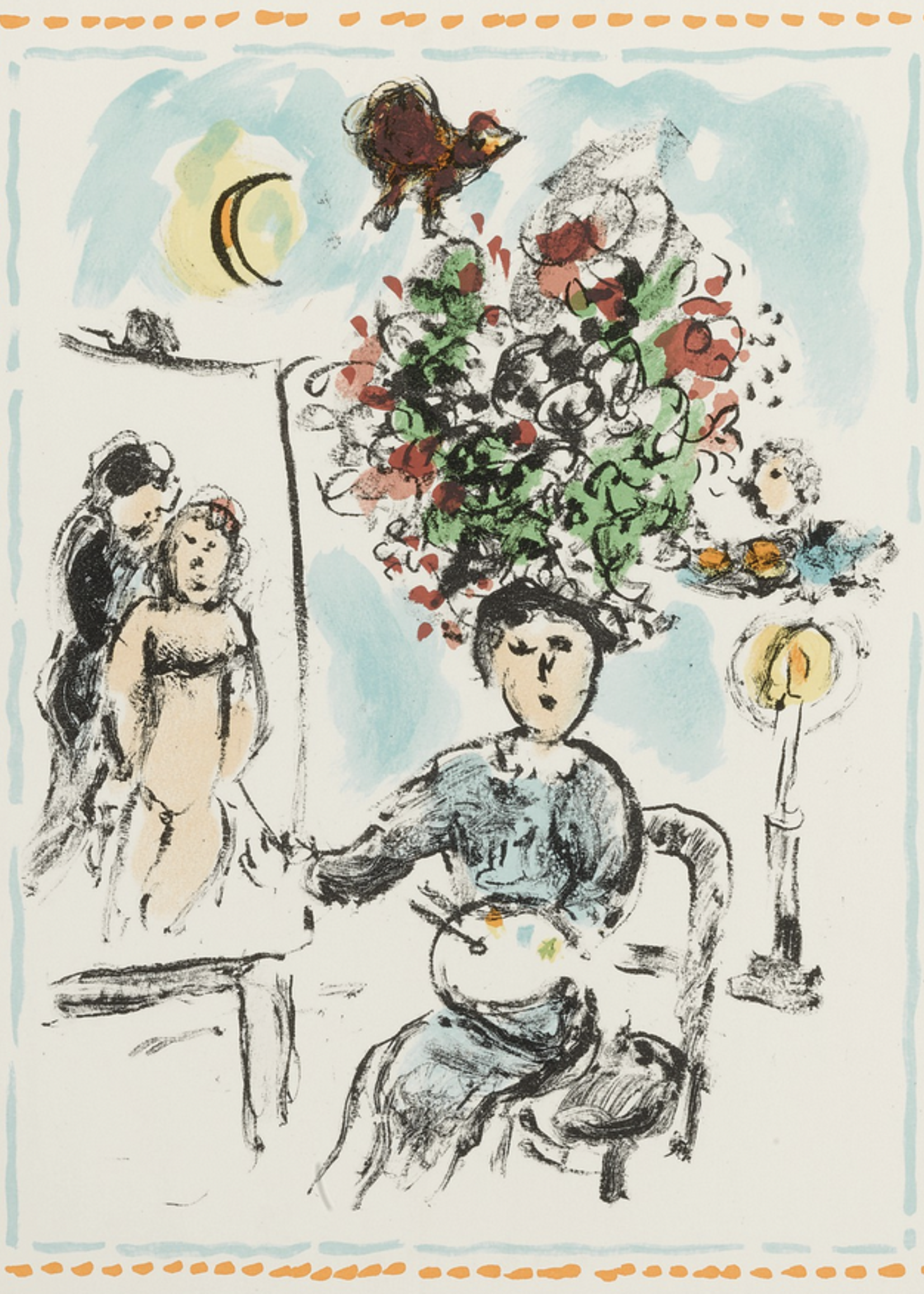 Marc Chagall Marc Chagall "The Painter with a Candlestick"