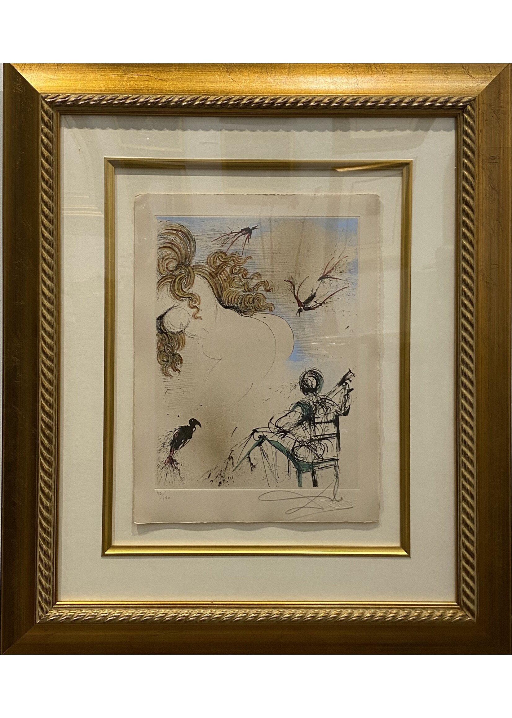 Salvador Dali Salvador Dali "Apollinaire: Woman with Parrot"