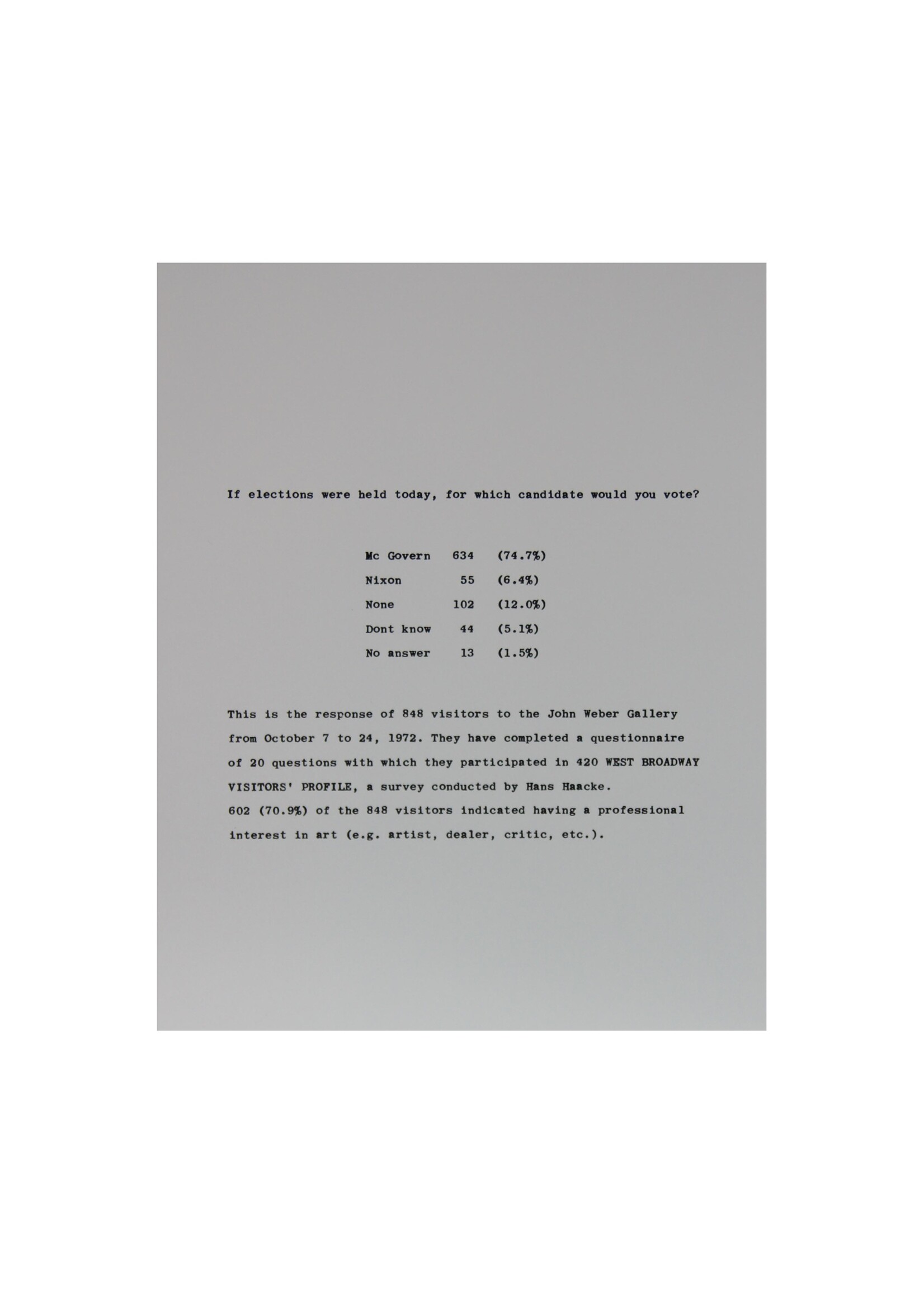 Hans Haacke Hans Haacke "Untitled"