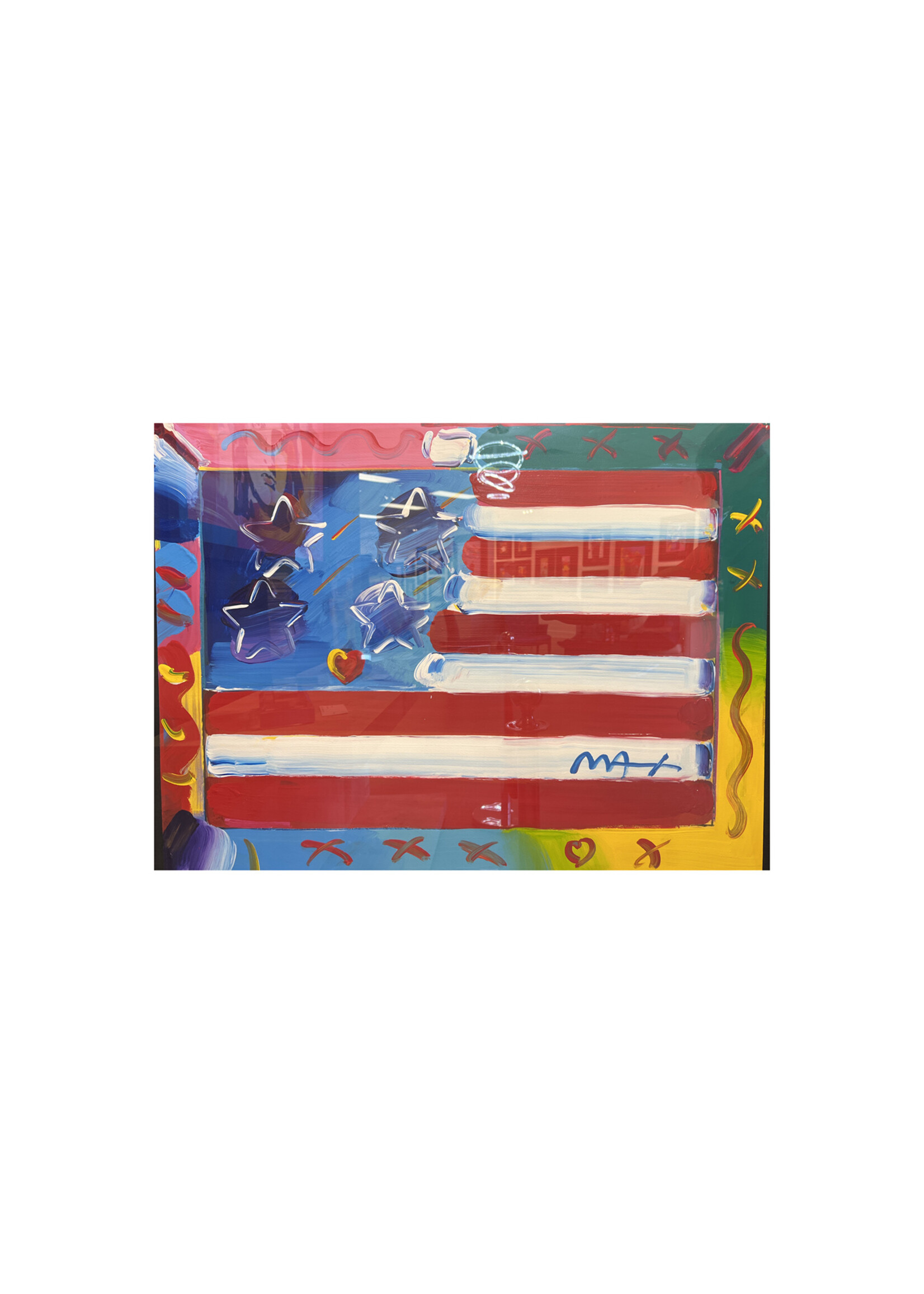 Peter Max Peter Max "Flag with Heart"