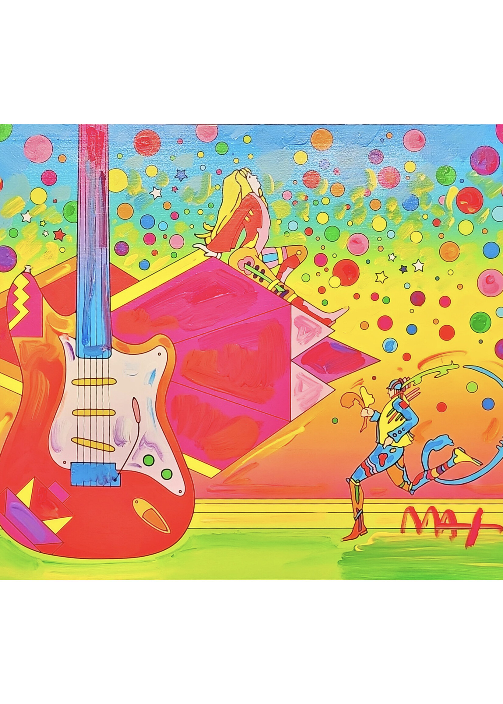 Peter Max Peter Max "Cosmic Series: Rainbow Runner and Guitar"