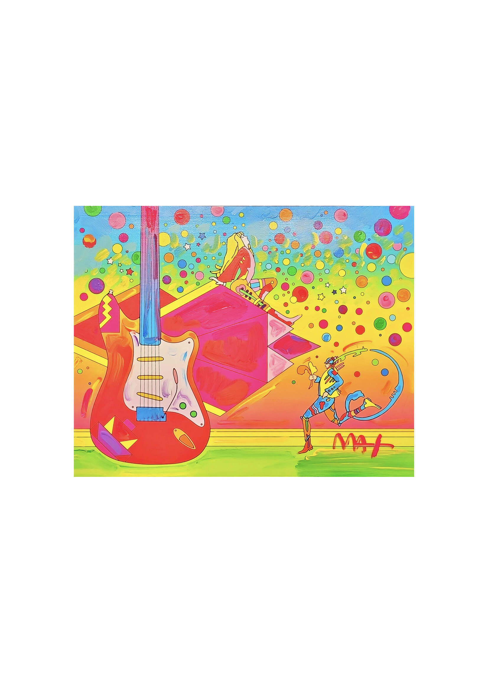 Peter Max Peter Max "Cosmic Series: Rainbow Runner and Guitar"