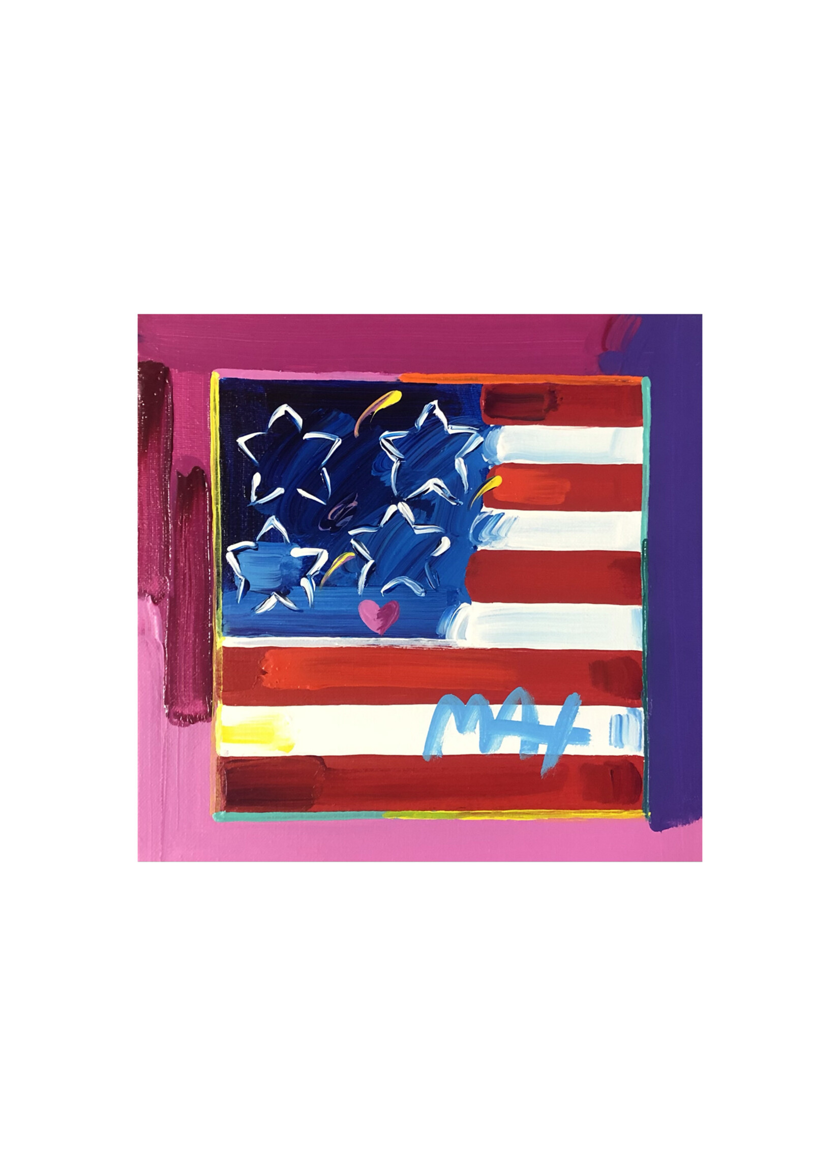 Peter Max Peter Max "Flag with Heart"