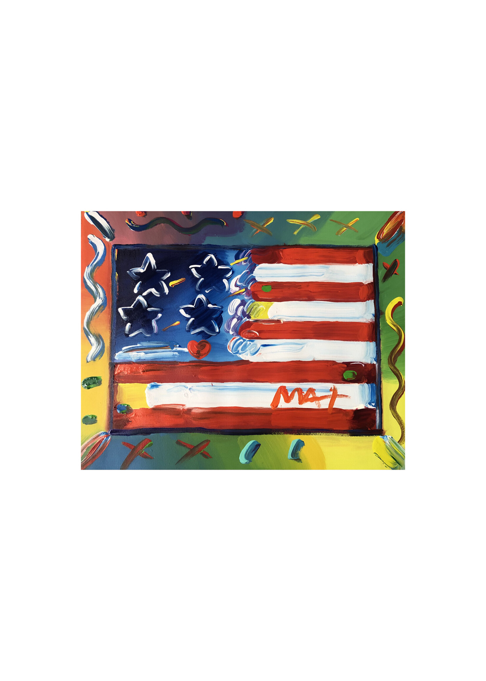 Peter Max Peter Max "Flag with Heart"