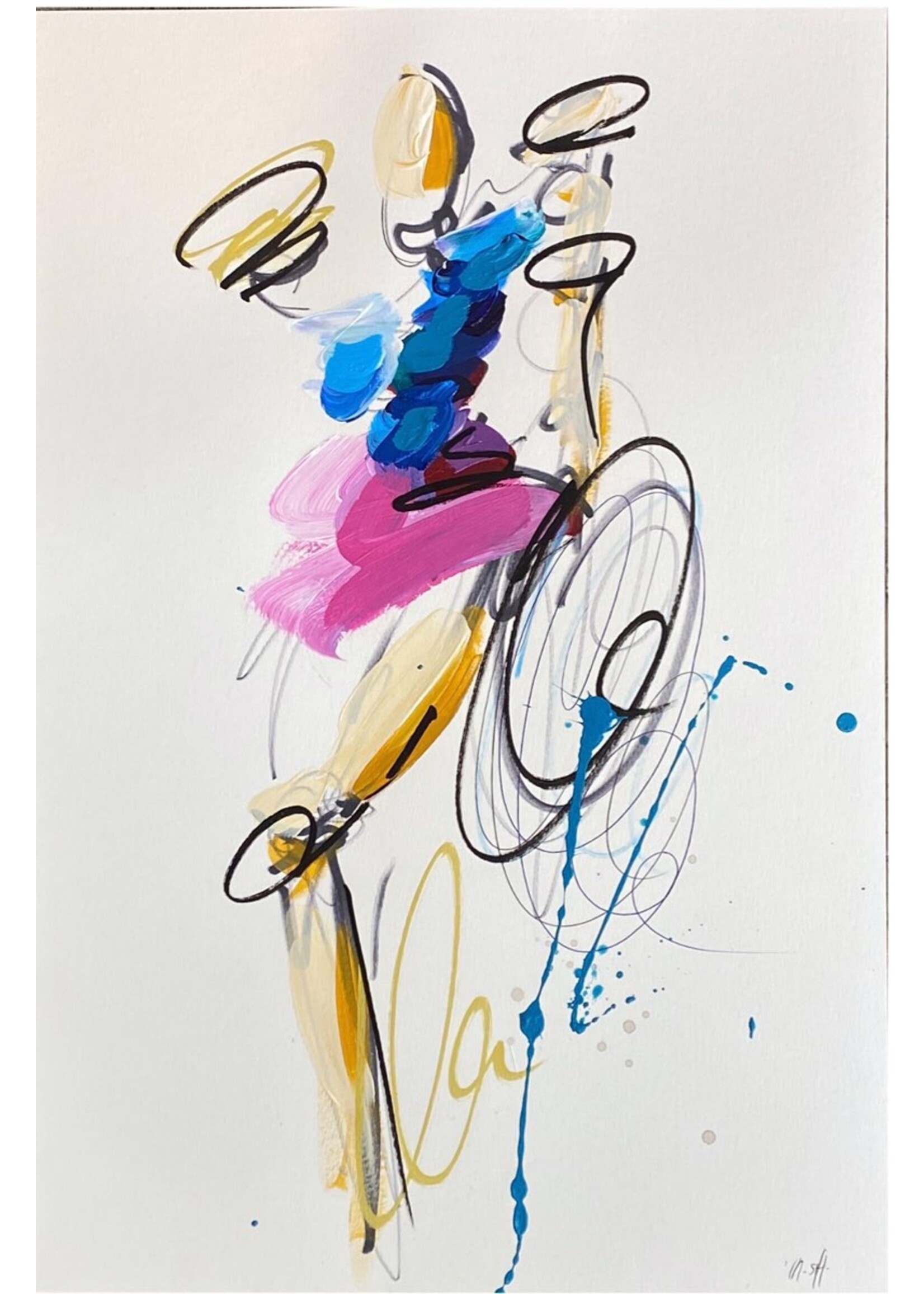 Ash Almonte Jewel Tone Figure On Paper