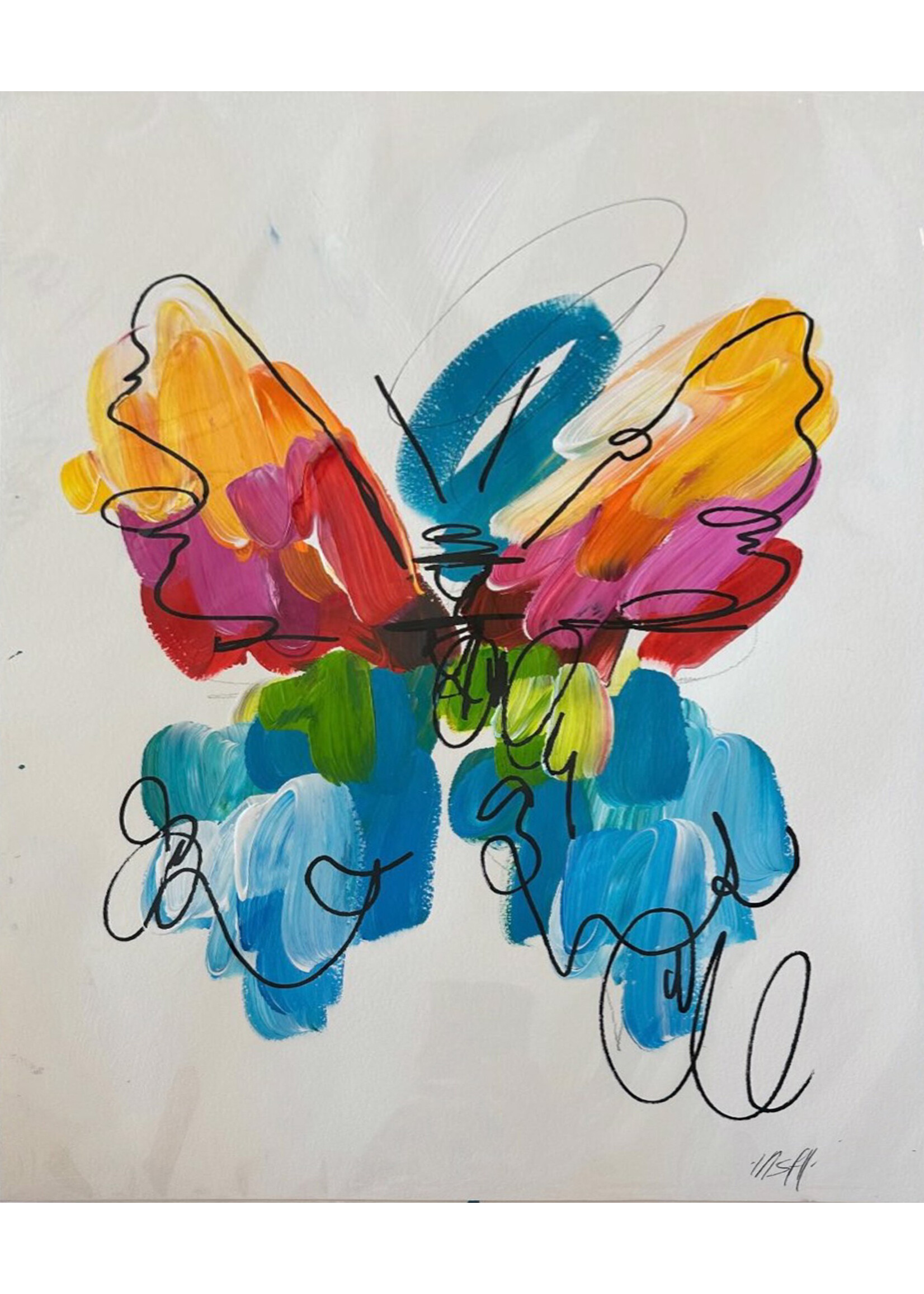 Ash Almonte Sunset Butterfly With Turquoise Swirl