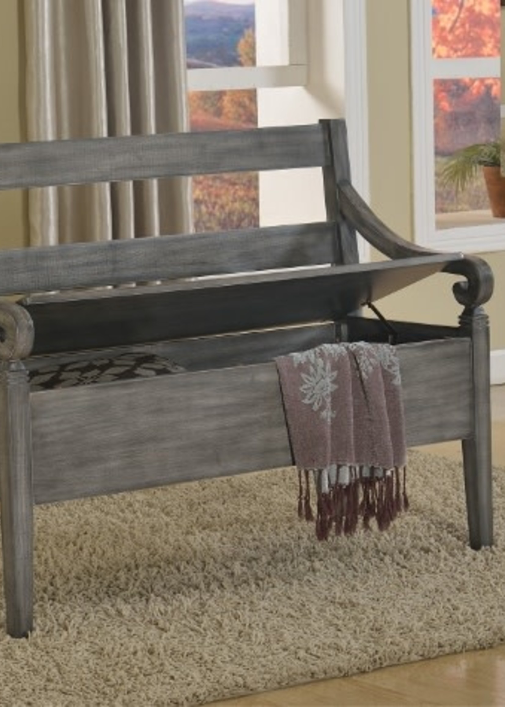 Crown Mark CROWN MARK KENNEDY STORAGE BENCH GRAY