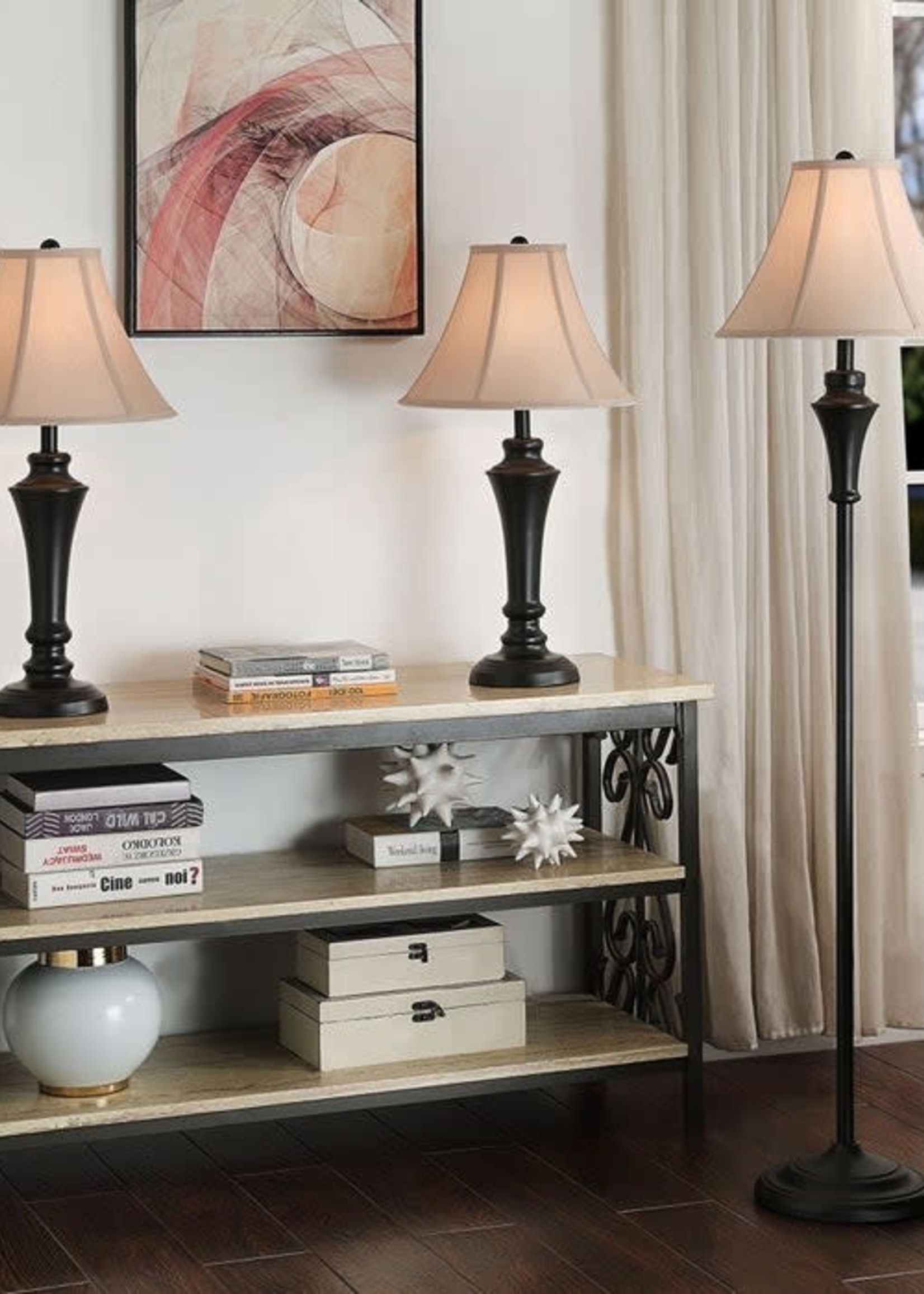 Style Craft SC BRONZE STEEL 3 LAMP SET