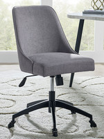 Steve Silver Kinsley Swivel Upholstered Desk Chair, Gray