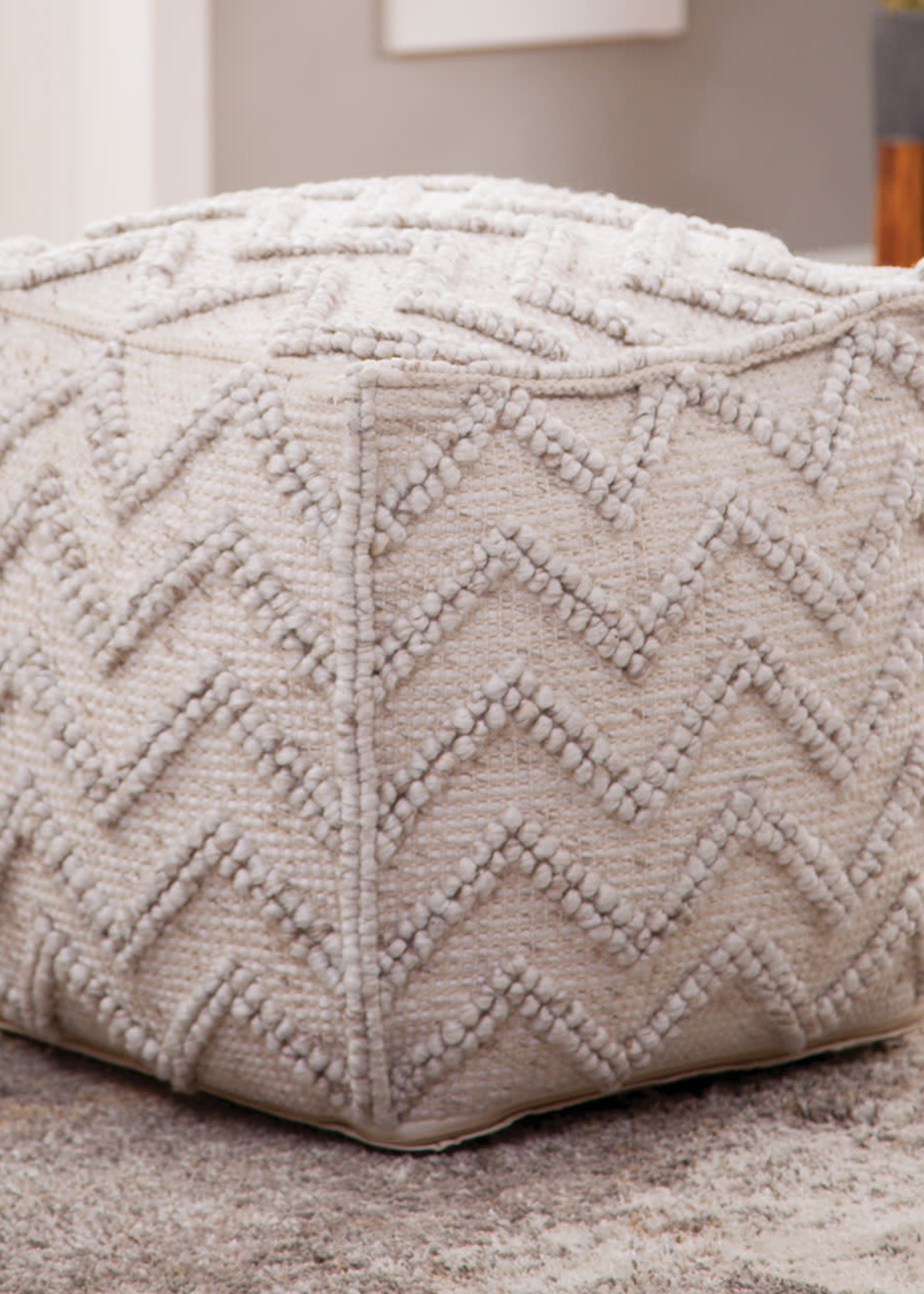 Steve Silver KENZARI ZIGZAG HANDWOVEN POUF