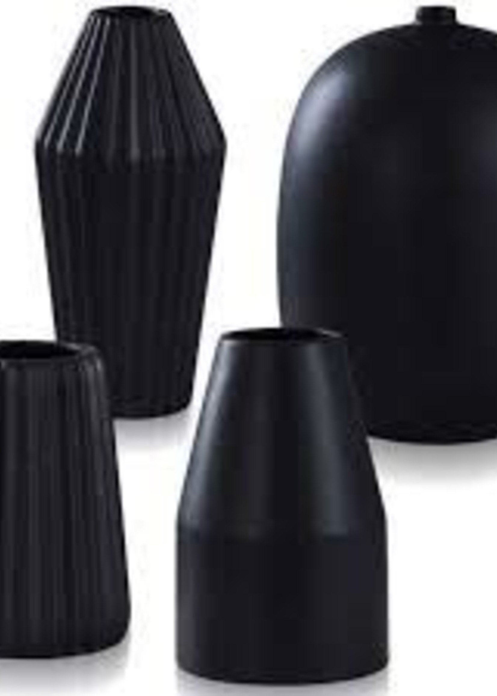 Style Craft DANN FOLEY LIFESTYLE VASE Small Ribbed BLACK